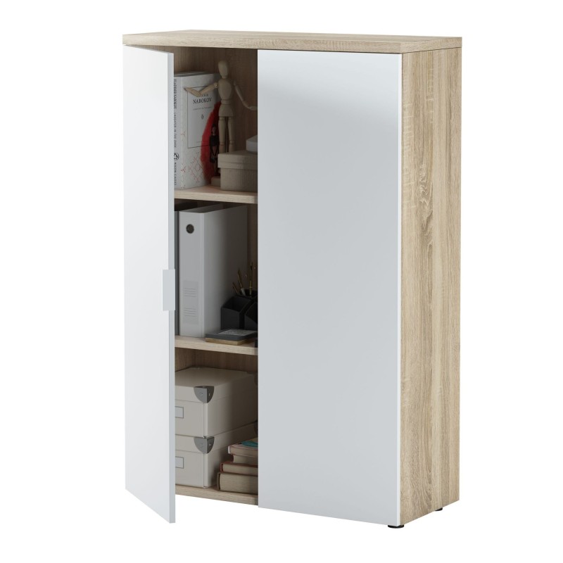 ESTANTERIA CON PUERTAS ROBLE CANADIAN/BLANCO ARTIK REF: 0F5655A (119*80*33CM)